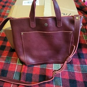 Portland leather goods unicorn Sangria mini snap crossbody